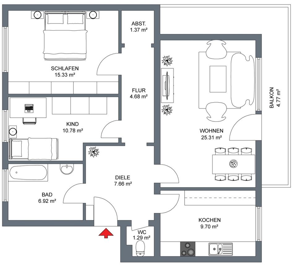 ***3 Zimmer-Dachgeschosswohnung -  in Bahnhofsnähe*** in Heilsbronn