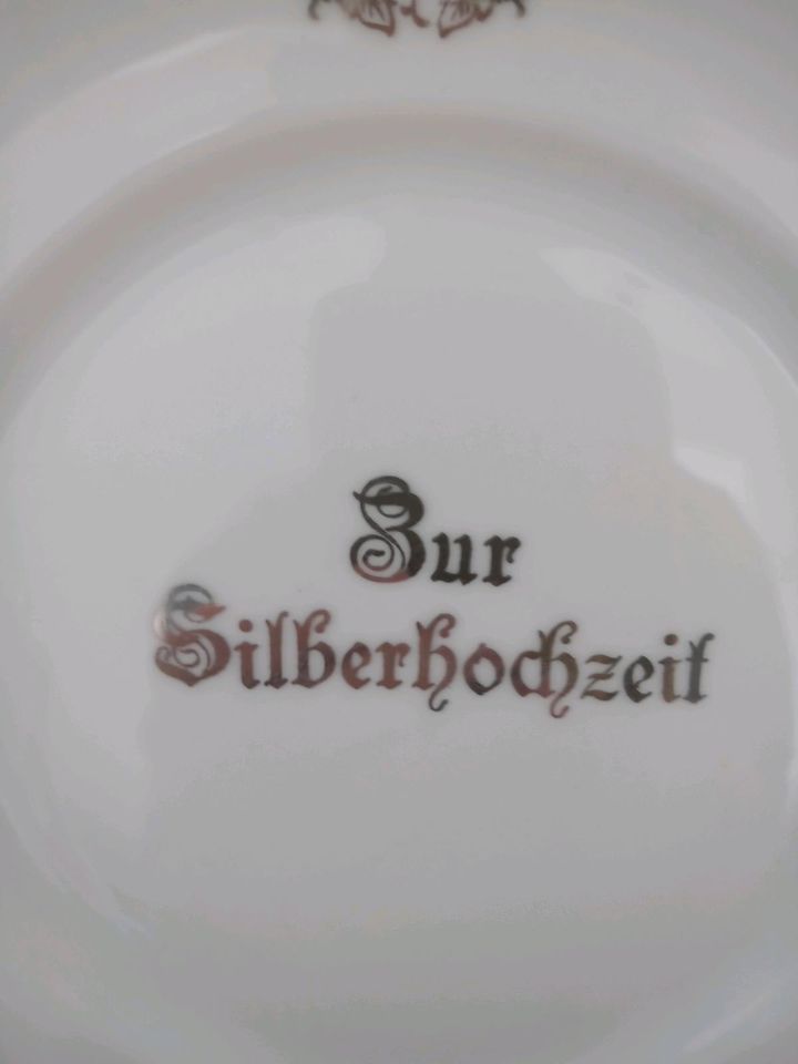 Vintage Teller:   ZUR SILBERHOCHZEIT • BAVARIA Porzellan in Freiburg im Breisgau