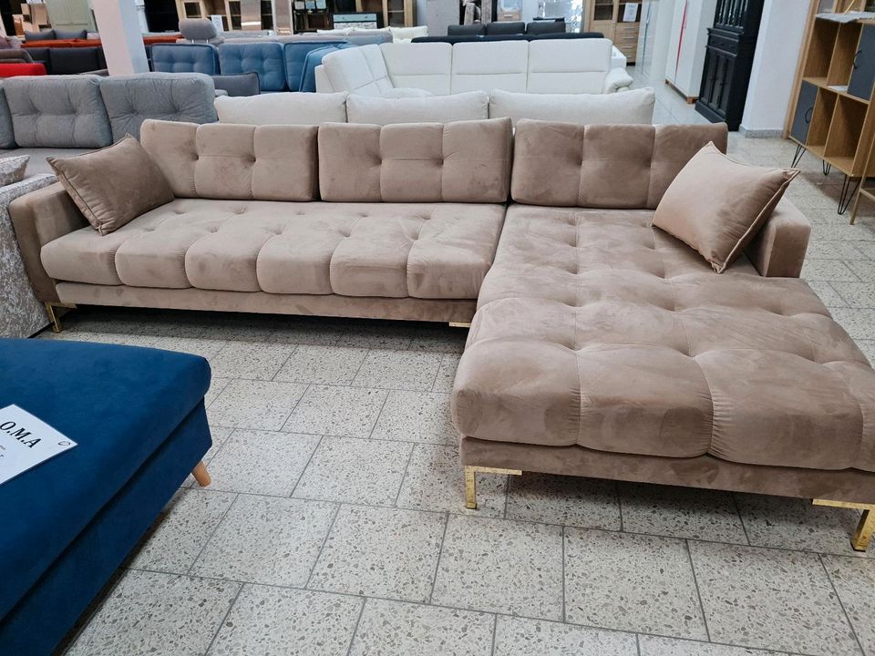 Sofa Couch Ecksofa Samt Möbel Polster UVP 1799€ in Herbstein