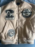 H&M Collegejacke in beige mit Aufdrücken, Gr.L Brandenburg - Großbeeren Vorschau
