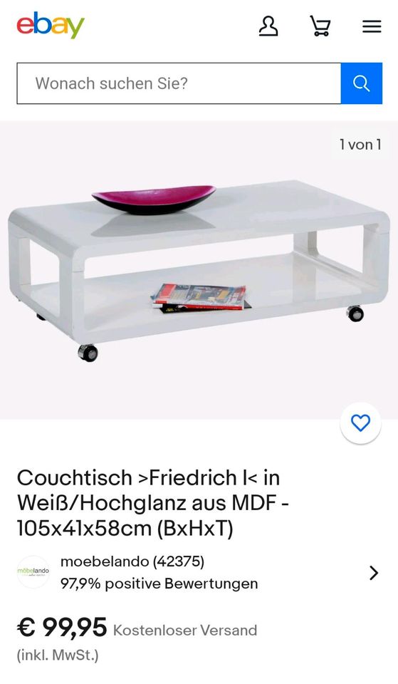 Couchtiach Weiß hochglanz in Frankfurt am Main