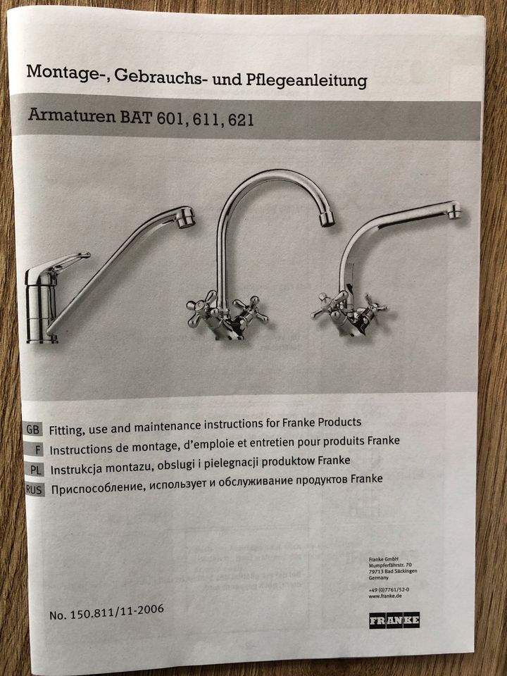 Einhebelmischer mit Auslauf !!NEU!! Hochdruck Chrom Franke in 