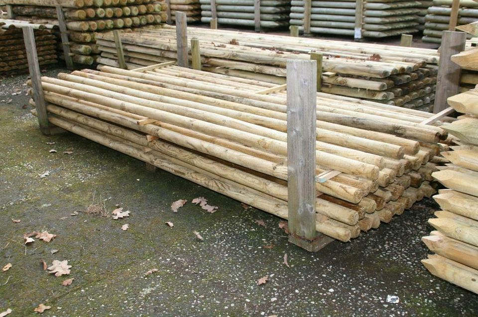 Baumpfähle - Zaunpfähle - Holzpfähle - 5 x 250 cm - imprägniert - in Wagenfeld