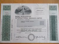 Historische Aktie "Basic Resources Internat. Bahamas Limited" Kr. Dachau - Markt Indersdorf Vorschau