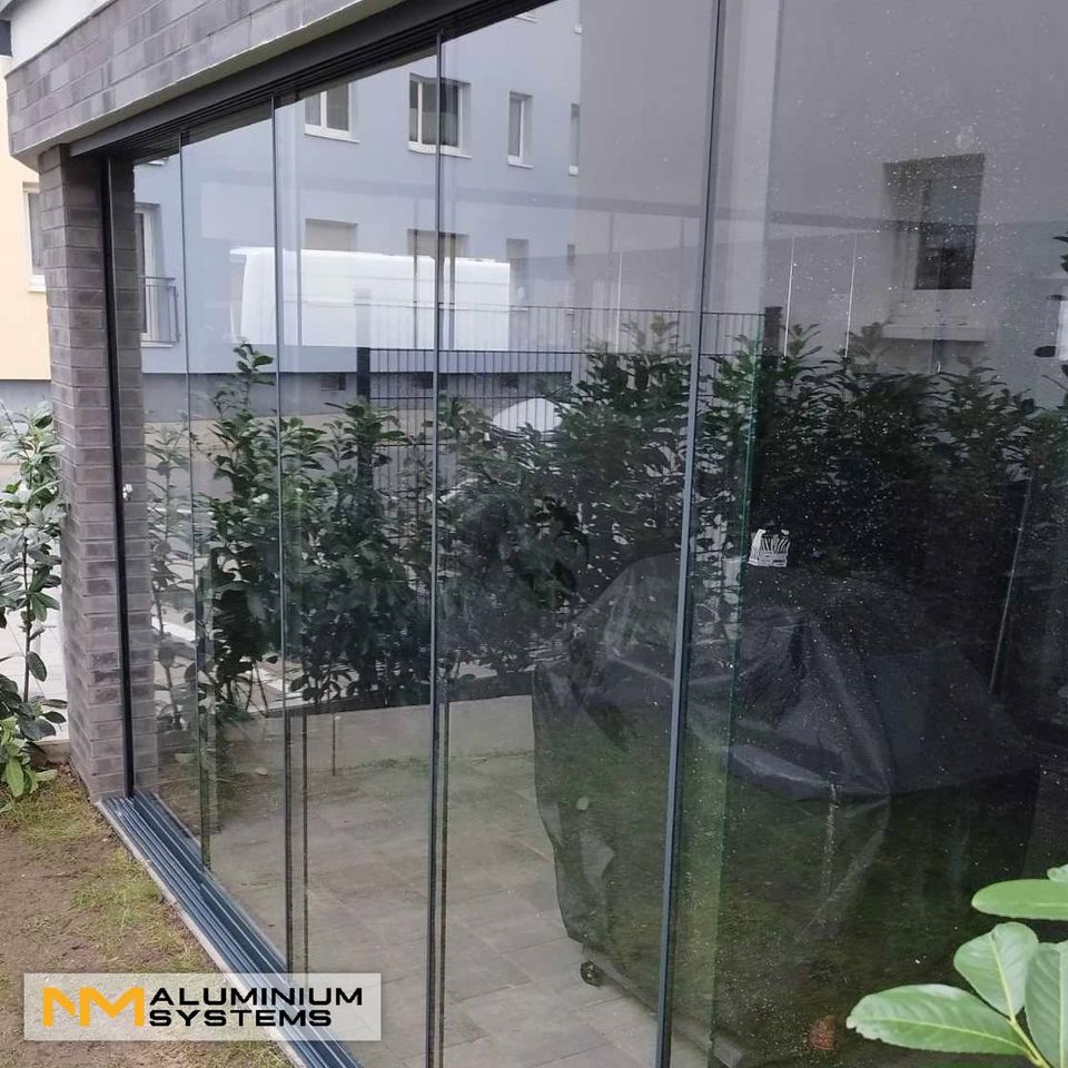 TOP ANGEBOT!Glasschiebewand Glaswand Glasschiebetür 6 m x 2,5 m in Nauheim