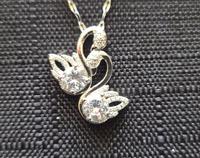 925er Sterlingsilber Kettchen mit 2 Schwänen, schönes Symbol Bayern - Mengkofen Vorschau