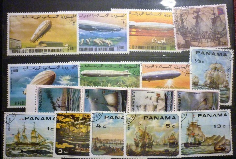 Briefmarken Zeppeline Selegschiffe Panama Paraguay Mauritanien in Dummerstorf