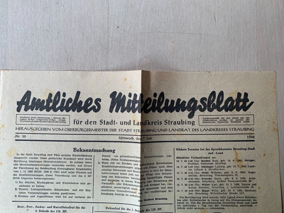 Historisches Mitteilungsblatt für Stadt und Landkreis Straubing in Cham