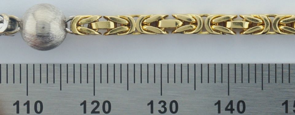 Königskette massiv Gold 750, Goldkette, bicolor in Friedelsheim