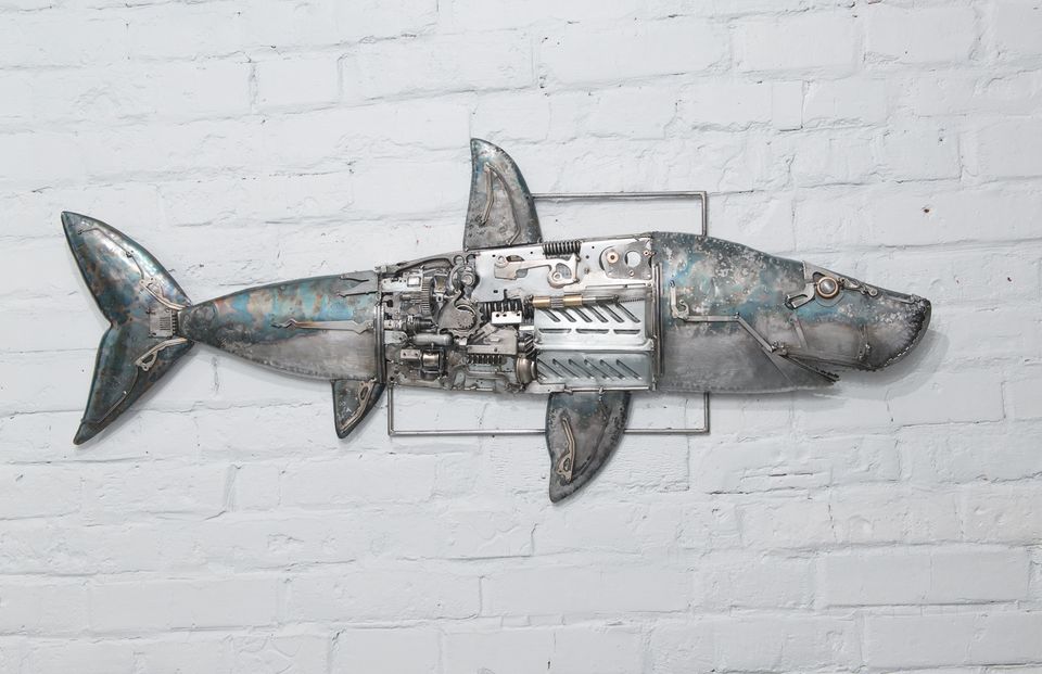 Weiße Hai,Carcharodon carcharias, 3D Wandkunst in Bremen