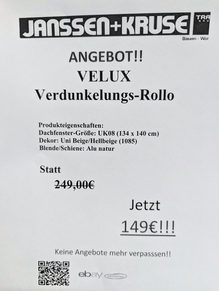 VELUX Verdunkelungs-Rollo elektrisch TOP Angebot!!! in Emden