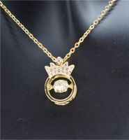 Halskette mit Kubischem 18k Zirkonia Krone Dekor Kreis Diamant Baden-Württemberg - Sindelfingen Vorschau