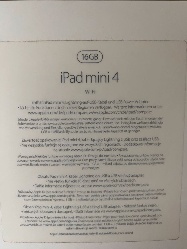 Apple IPad mini 4 (16 GB) inkl Hülle und Original Verpackung in Immenstadt