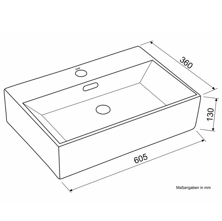 Teico Keramik Bad Waschtisch 60cm Waschbecken Waschschale in Hamminkeln