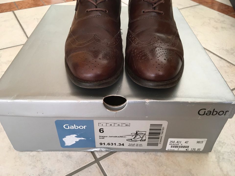 Gabor Desert-Boots braun Größe 39 Leder in Unna