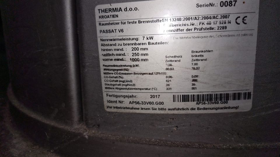 Holzofen Thermia Passat V6 / 7KW in Lappersdorf