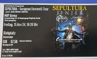 Sepultura Stehplatz Ticket 15.09.2024 MHP Arena Stuttgart - Weilimdorf Vorschau