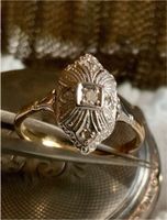 Antiker Art Deco Schiffchen Brillant Ring 585 platiniert Rosen Schleswig-Holstein - Kiebitzreihe Vorschau