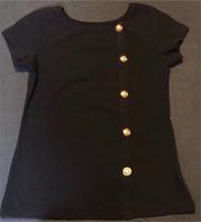 Damen Sommer T-Shirt Top Gr. M/38 schwarz Knöpfe Sachsen-Anhalt - Magdeburg Vorschau