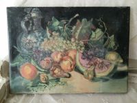Altes Stillleben Gemälde Obst Früchte  Vintage Bild Hessen - Groß-Gerau Vorschau