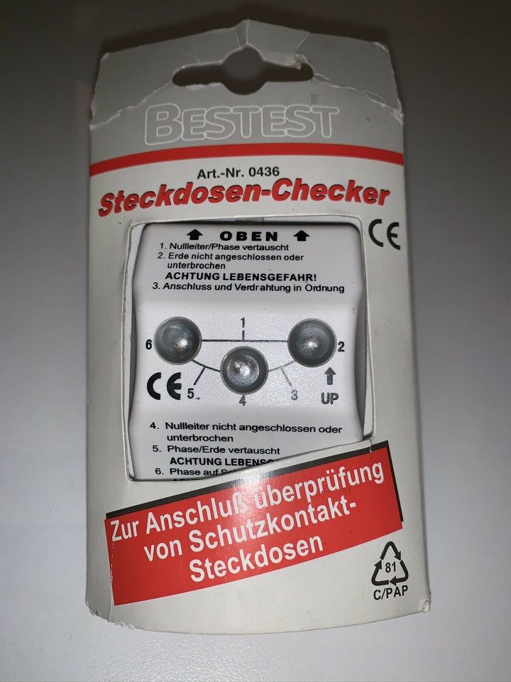 BESTEST Steckdosen Checker NEU Schutzkontakt Steckdosen Prüfgerät in Düsseldorf