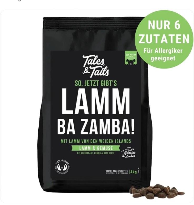 Tales & Tails LammBa Zamba - Trockenfutter Lamm 16kg in Kükels