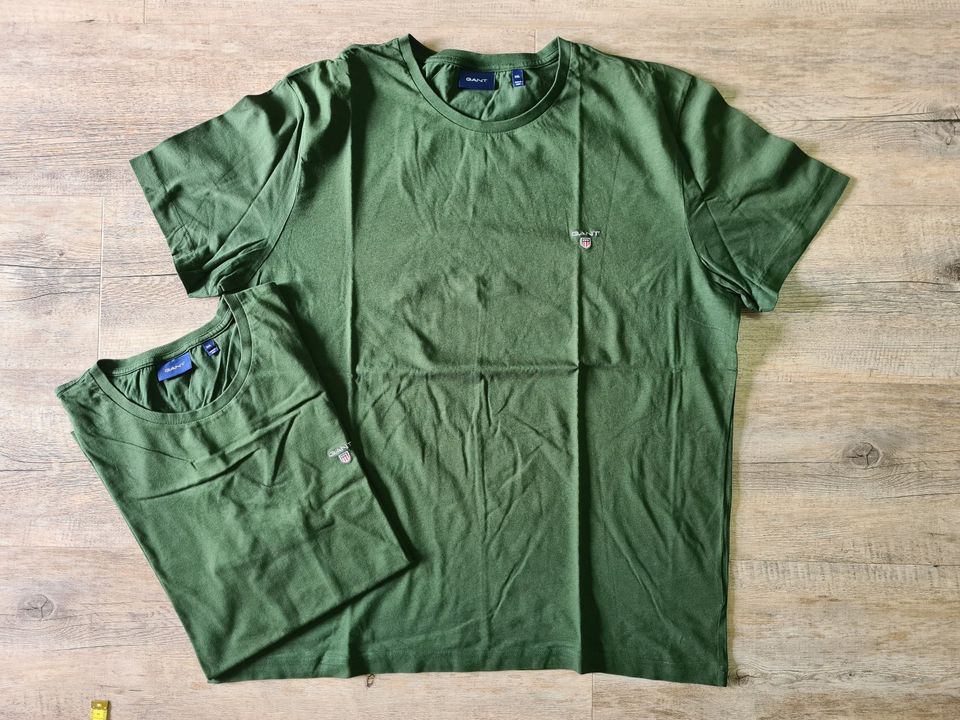 Gant Tshirt grün 3XL XXXL Herren Rundhals Baumwolle Basic in Essen