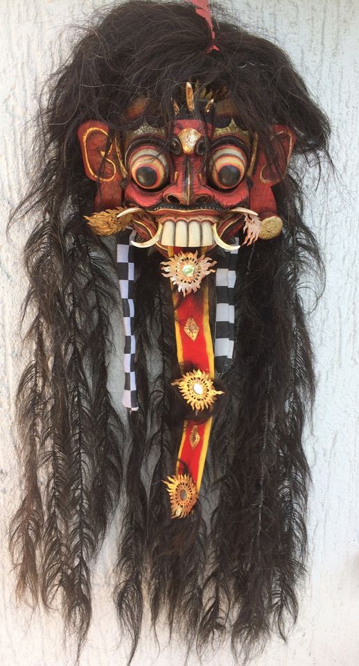 Maske 40cm Baronmaske Holzmaske Balimaske Baron in Essen