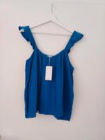 MANGO Gr.L Trägertop mit Volants NP 25€ Shirt Musselin Baden-Württemberg - Birkenfeld Vorschau