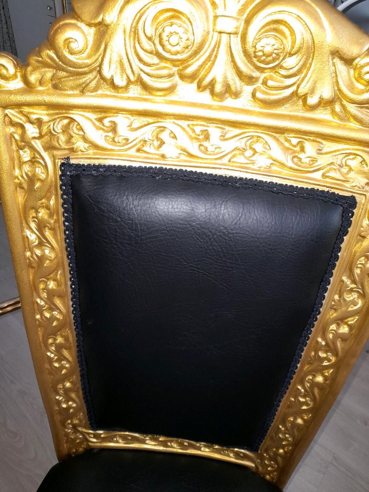 Hochwertige  stühle  4x  neubezugg  seh stabil schwarz  gold in Castrop-Rauxel