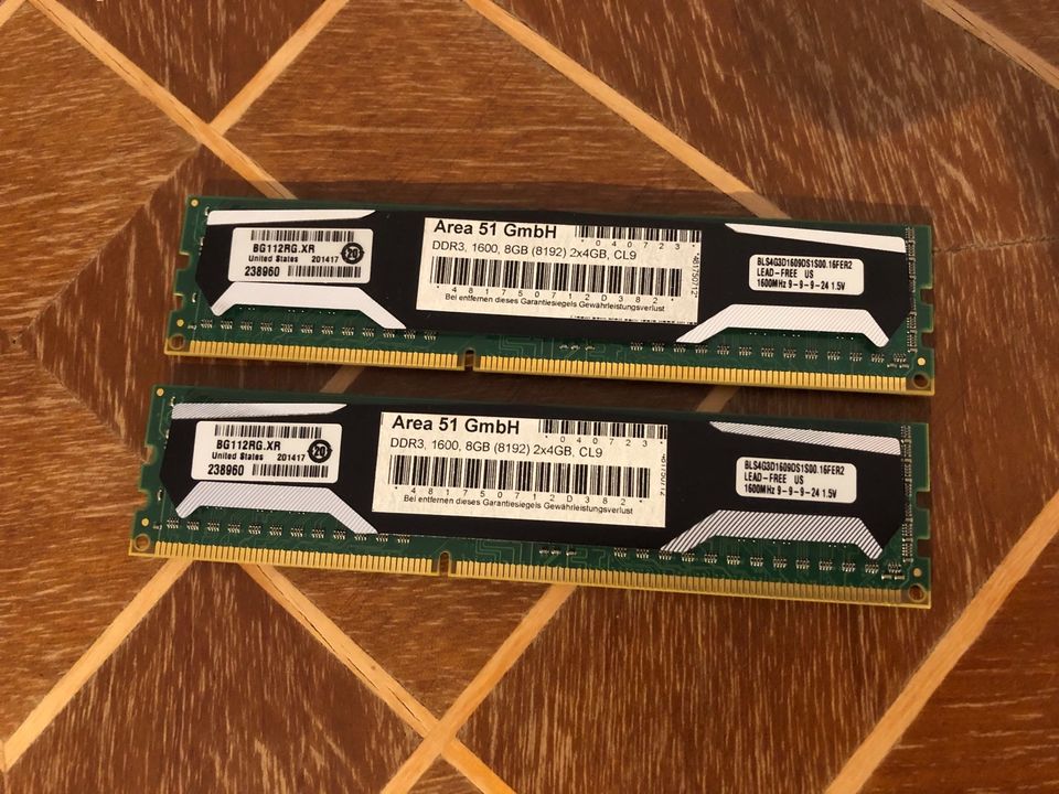PC-Teile Arbeitsspeicher DDR3 8GB RAM (13 Merkungen!!!) in Herford
