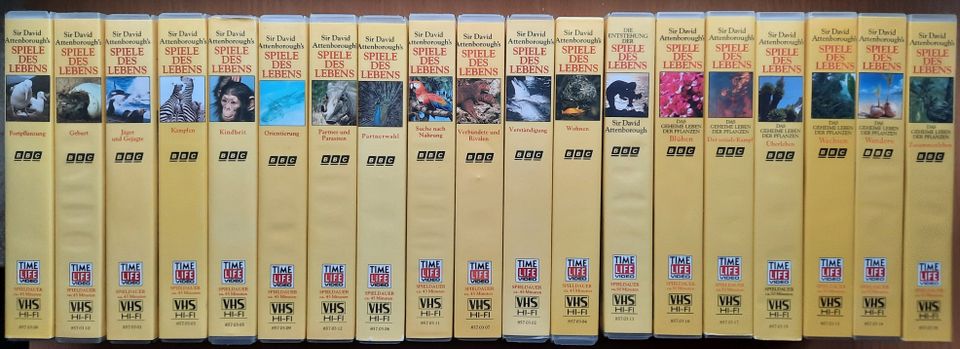 19 teilige VHS-Serie Spiele des Lebens - Sir David Attenborough in Burg