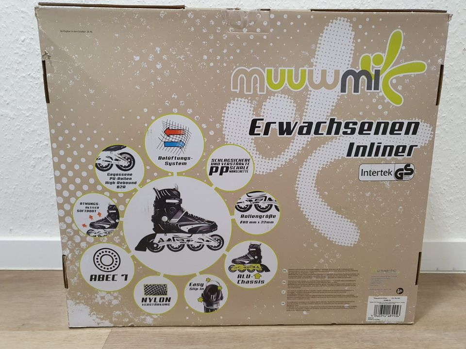 muuwmi Inline Skates Inliner Verstellbar Gr.44,45,46 Herren Damen in Wolsdorf