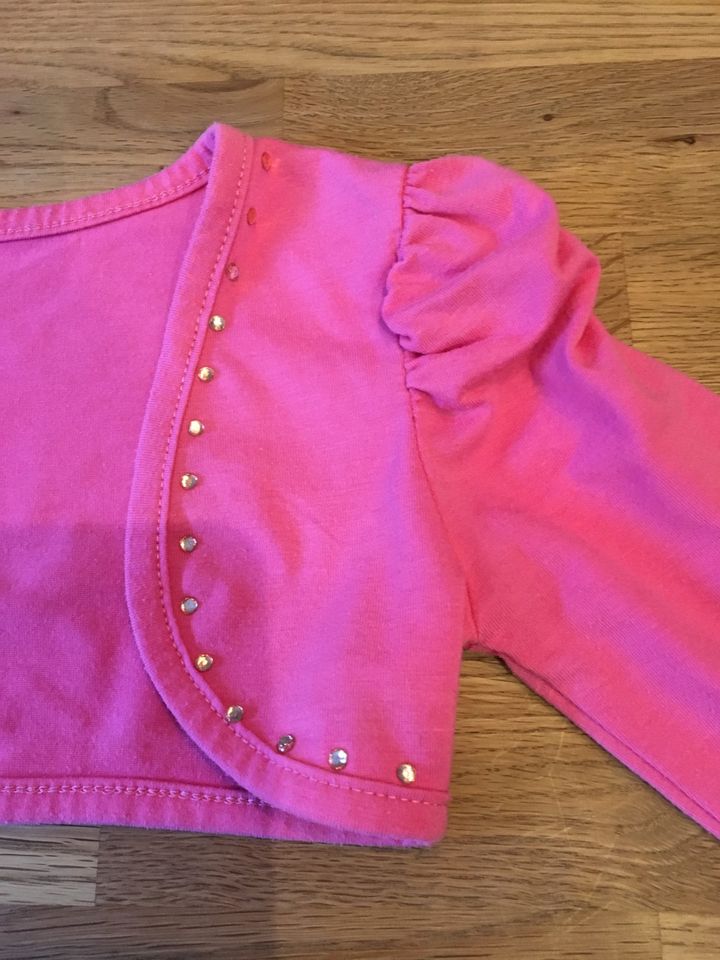 Jacke, Kurzjacke in pink mit Glitzersteinen, Größe 86 in Hörselberg-Hainich