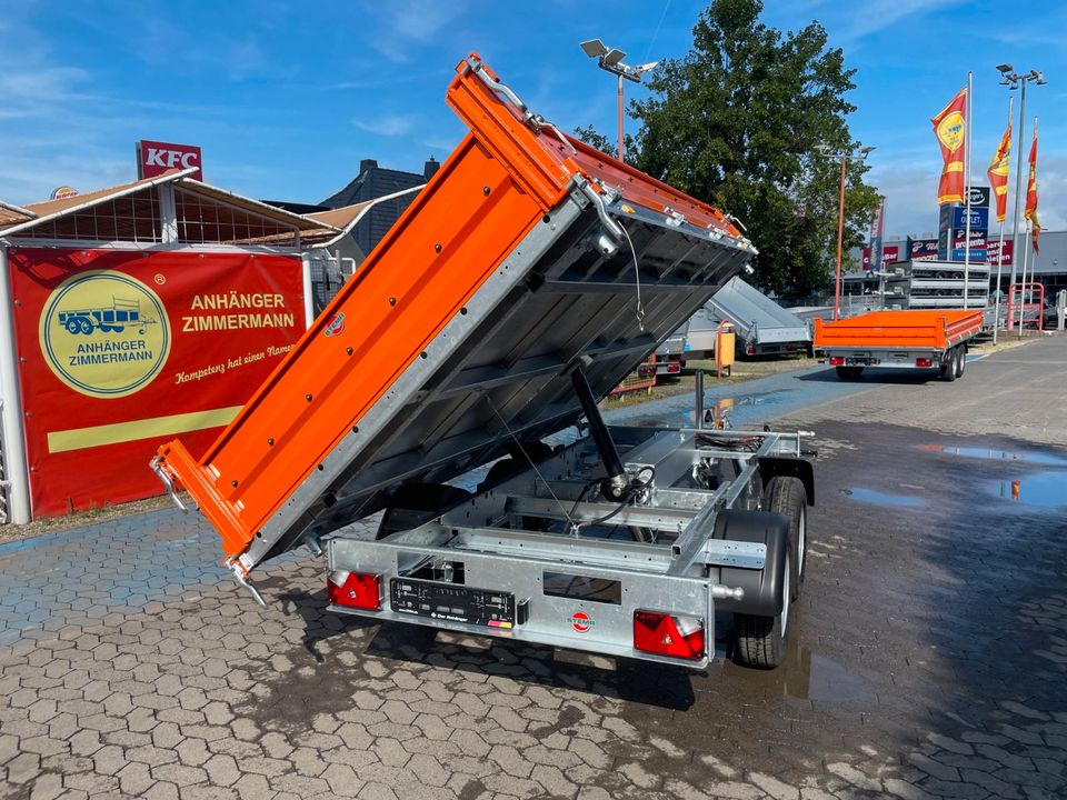 Dreiseitenkipper Stahl, Blattfedern, 362x183cm, 3500Kg, Orange in Mülheim-Kärlich