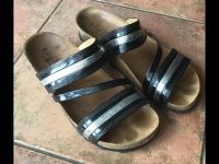 Lauf bequem Sandalen Schlappen Gr 40 made in Spain schwarz Silber Bayern - Hersbruck Vorschau