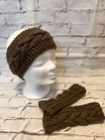 Handmade Damen Stirnband Stulpen Set taupe Sachsen-Anhalt - Lützen Vorschau