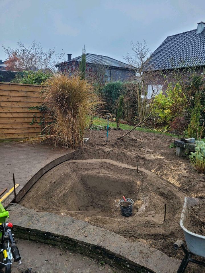 Teich reinigen entfernen Reinigung Bagger anlegen in Goch