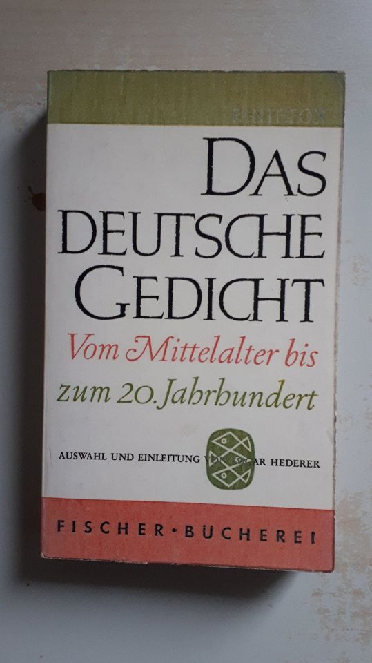 Das Deutsche Gedicht: Vom Mittelalter bis zum 20. Jahrhundert in Hamburg