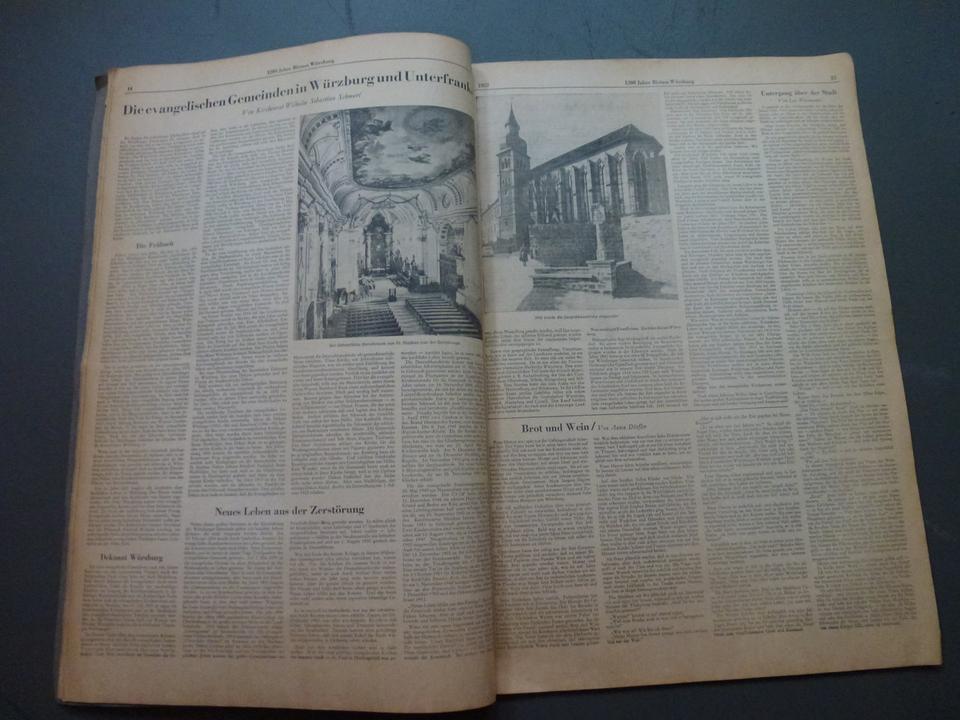 1200 Jahre Bistum Würzburg - Festausgabe d. MAIN-POST v.1952 in Würzburg