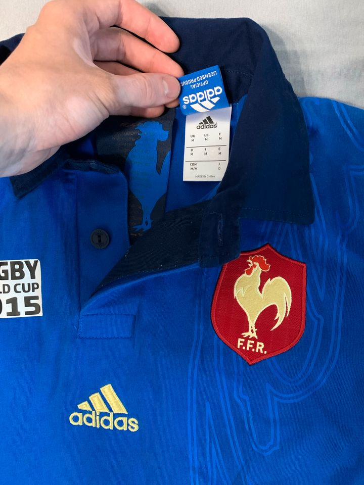 Frankreich Trikot Hemd Poloshirt Adidas Sportshirt Rugby WM2015 in Köln