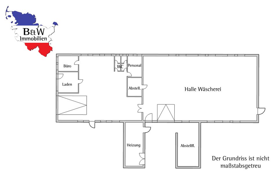 Gewerbeimmobilie/Reinigung und Wohnhaus  in Niebüll vor Sylt in Niebüll