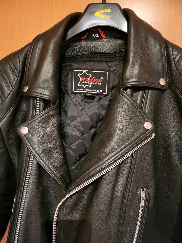 Lederjacke Motorrad schwarz Retro Herren in Wetschen