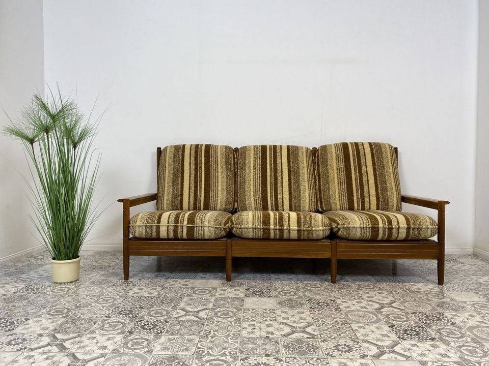 WMK Formschönes, sehr bequemes und gut erhaltenes Designersofa von Gustav Bergmann mit abnehmbarem Originalbezug # 2er Sofa Couch 3-Sitzer Sitzgarnitur Mid-Century skandinavisches Design Vintage Retro in Berlin