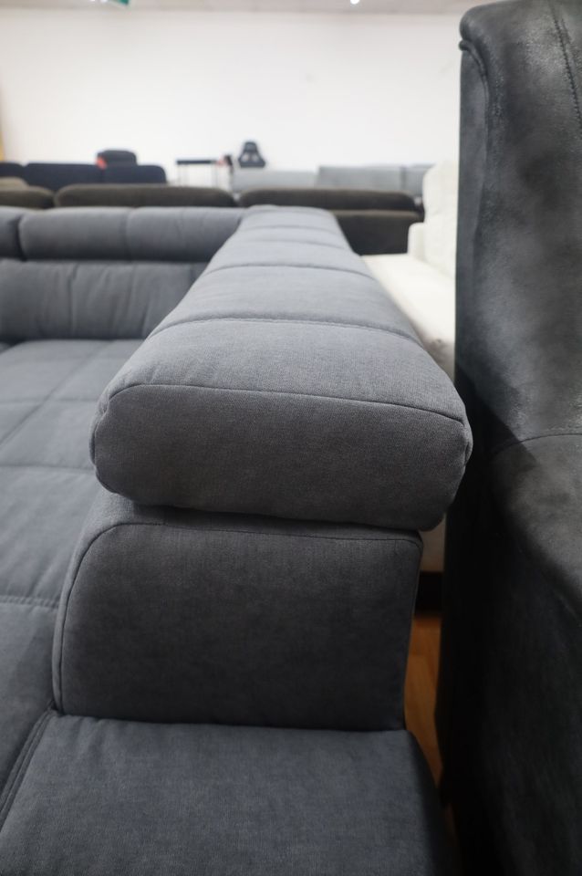 Sofa Couch Wohnlandschaft +Sitztiefe verstellbar +Kopfteile verst in Freudenberg