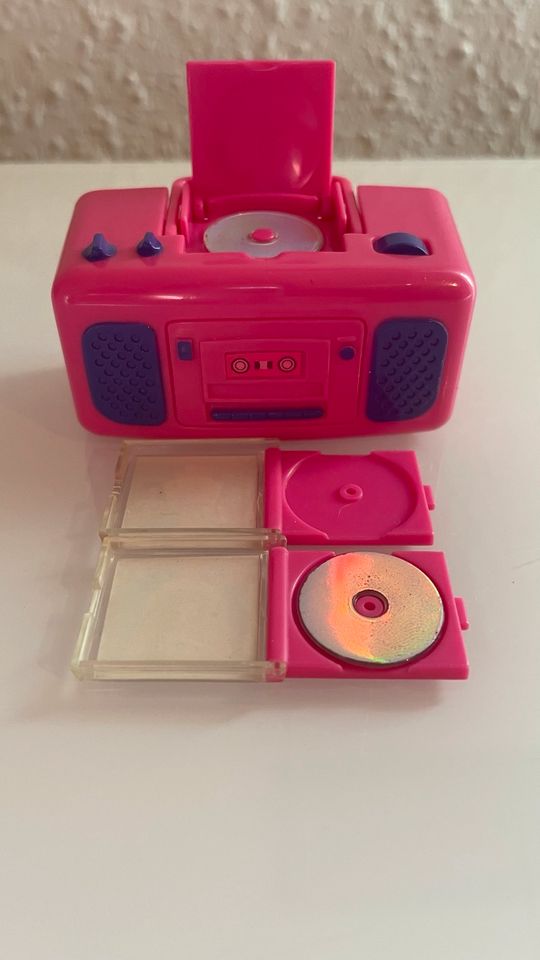 Barbie Radio Boombox pink/lila mit CD‘s 1998 Barbie Zubehör in Wiesbaden