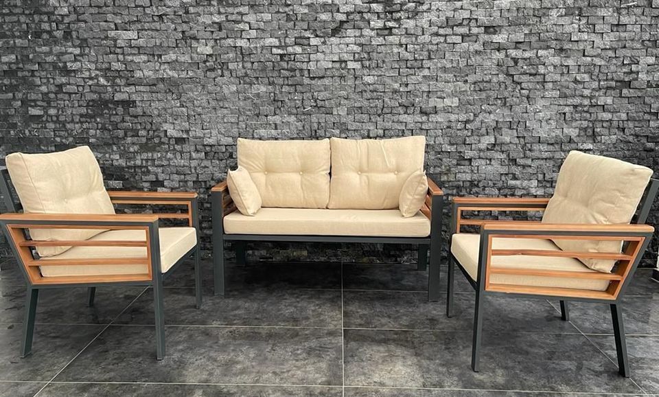 Garden Lounge Set Sitzgruppe Gartenmöbel Garnitur Gruppe 2+1+1 in
