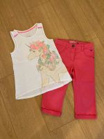 Einhorn Pailletten Shirt Caprijeans Esprit 122 Set Shorts pink Nordrhein-Westfalen - Radevormwald Vorschau