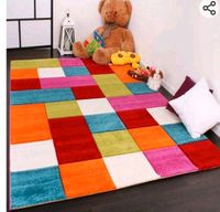 Kinder Teppich Karo Design Multicolour Grün Rot Grau Schwarz Crem West - Unterliederbach Vorschau