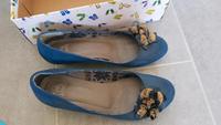 Damen Schuhe Ballerinas Keilabsatz Pumps 39 blau beige Sommer Bayern - Triftern Vorschau